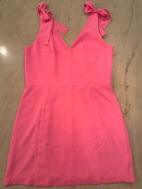 Amanda Uprichard Pink Mini Dres with Bows Size L